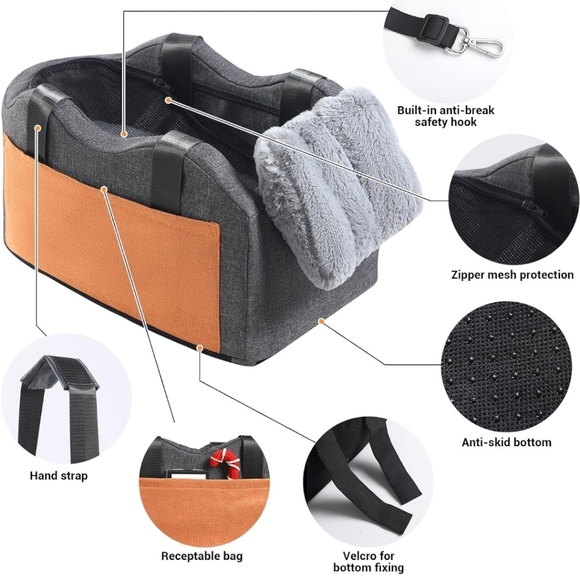 Dog Car Seat for Small Dog Center Console Seat Pet Booster Seat NWOT - Picture 5 of 7